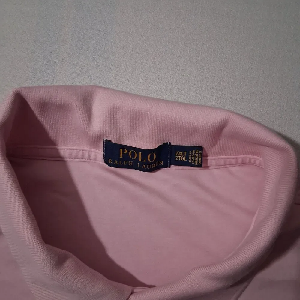 Ralph Lauren Men's 2XLT Polo Shirt Solid Pink NEW WITH TAGS Short Sleeve